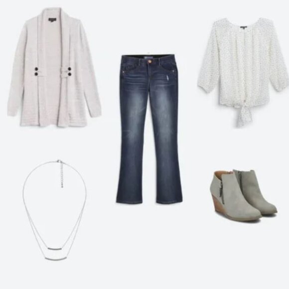 Stitch Fix Beacon Elorna Tie-Front Blouse Off White NWT - Picture 4 of 12
